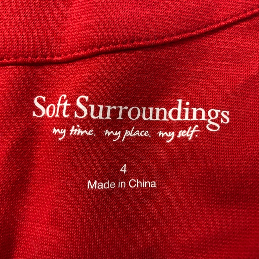 Soft Surroundings vibrant red, v-neck maxi dress. - Picture 3 of 4